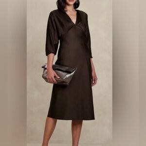 Banana Republic Chocolate satin Midi Dress